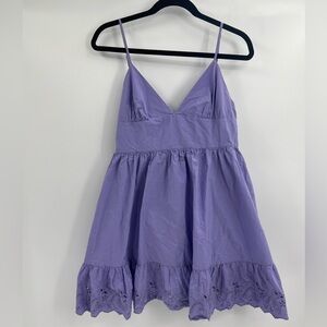 Zara Purple Mini Dress with Eyelet Hem